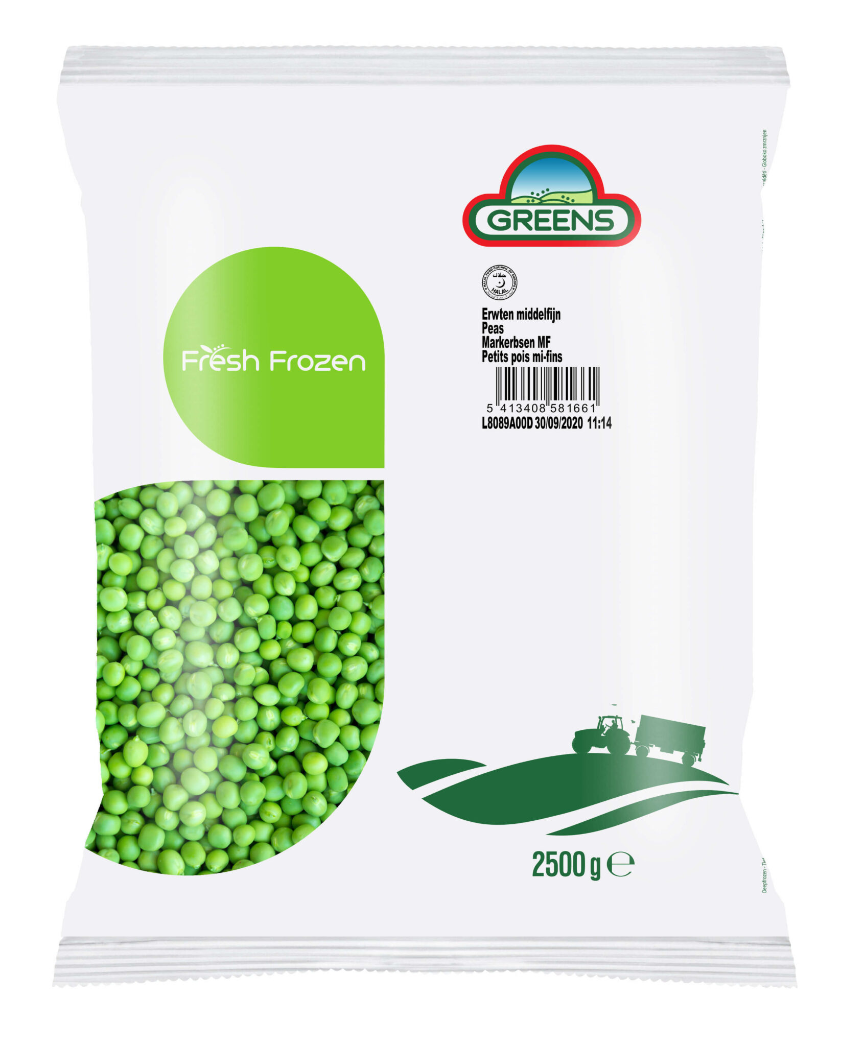 FROZEN PEAS MEDIUM FINE 2.5KG